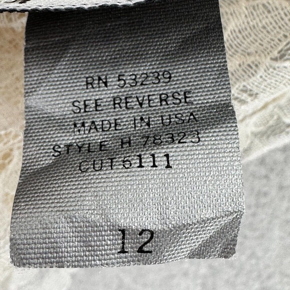 GORGEOUS Lace Cardigan Top Size 12 Ivory Top Boxy Layering Blouse Ruffle Sleeve - Picture 14 of 15